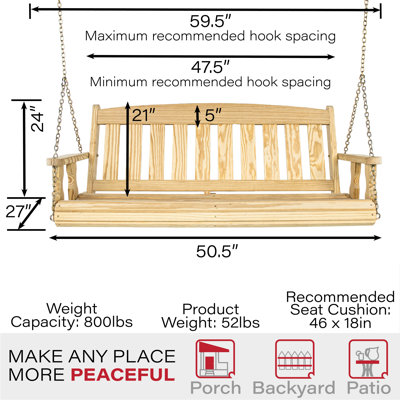 Amish Casual Porch Swing Wayfair   Porch Swing 